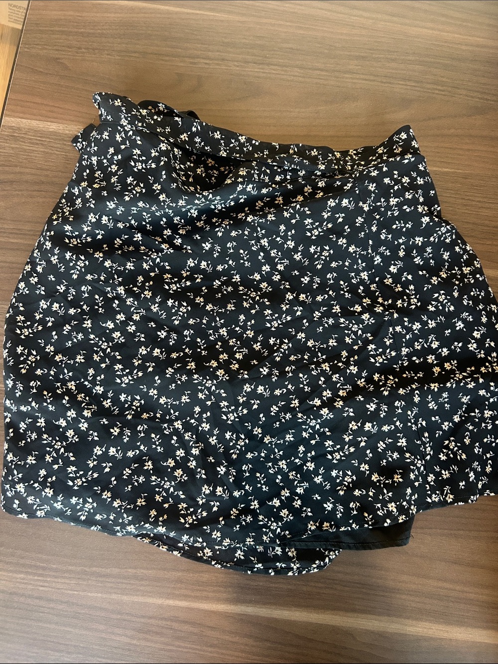 Black Floral A-Line Wrap Skirt - Women